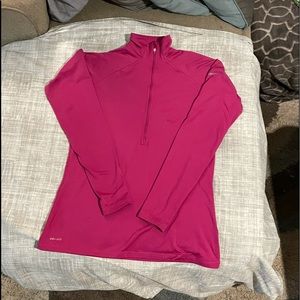 Fuchsia Nike Dri-Fit Quarter Zip with Thumb Holes